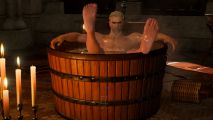 The Witcher 3 modding just got a whole lot easier with new mod toolkit: The famous Geralt bath scene is being modded, with his leg out of position and the tub being moved.