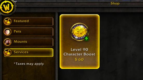 World of Warcraft level 90 boost