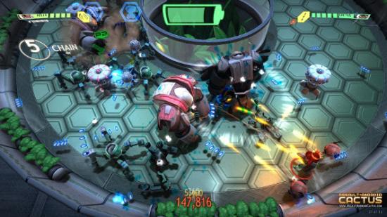 A colorful screenshot from Assault Android Cactus