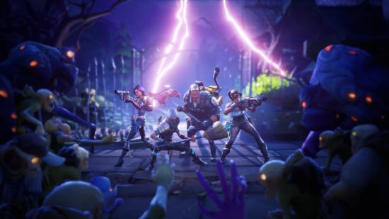 The fortnite team fighting to the death.