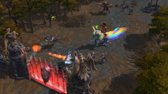 A character attacks a gate in Heroes of the Storm.
