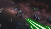 Animated TIE Fighters head into battle