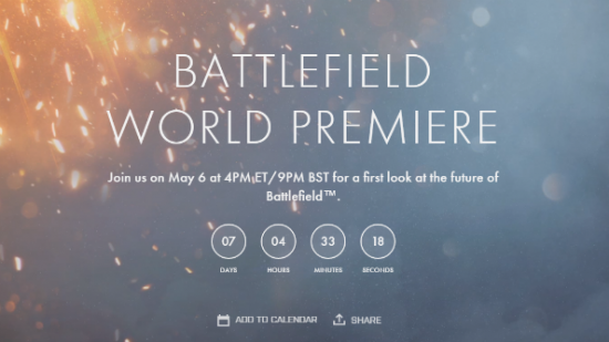 Battlefield 5 World Premiere countdown