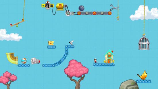 Contraption Maker: The Incredible Machine, with modern physics.