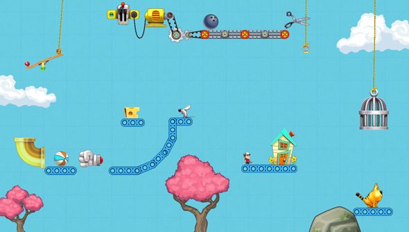 Contraption Maker: The Incredible Machine, with modern physics.