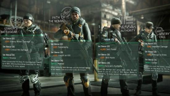 The Division gear sets