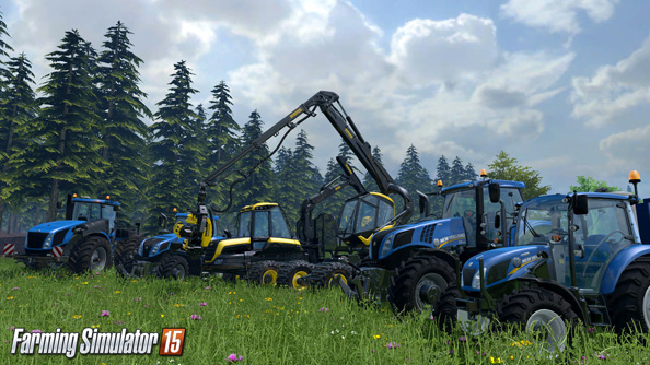 Farming Simulator 15: not even those trees are safe.