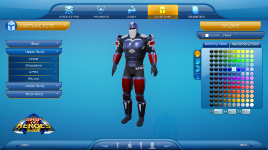 Ship of Heroes character creator