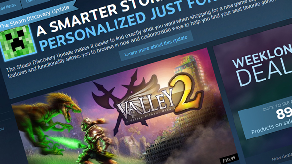Steam's new store page boosts discovery and personalisation options