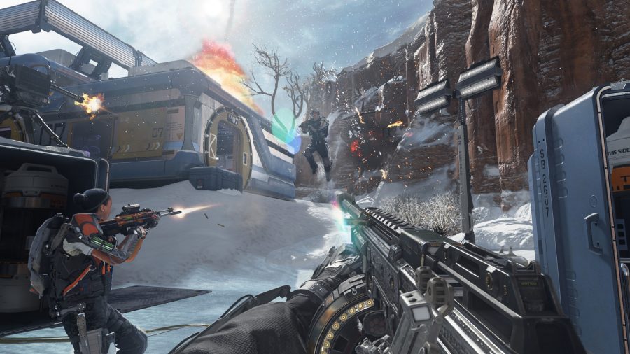 Shooting with the ASM1 in Call of Duty Advanced Warfare's campaign