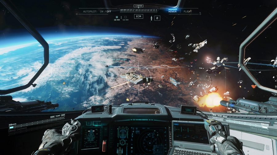 Flying a spaceship in Call of Duty Infinite Warfare's campaign
