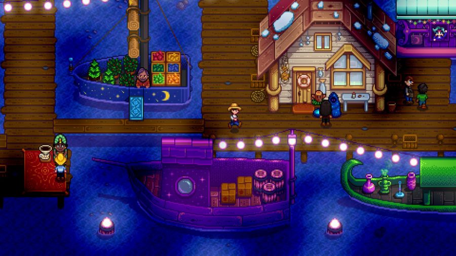 The night market in one of the best laptop games, Stardew Valley