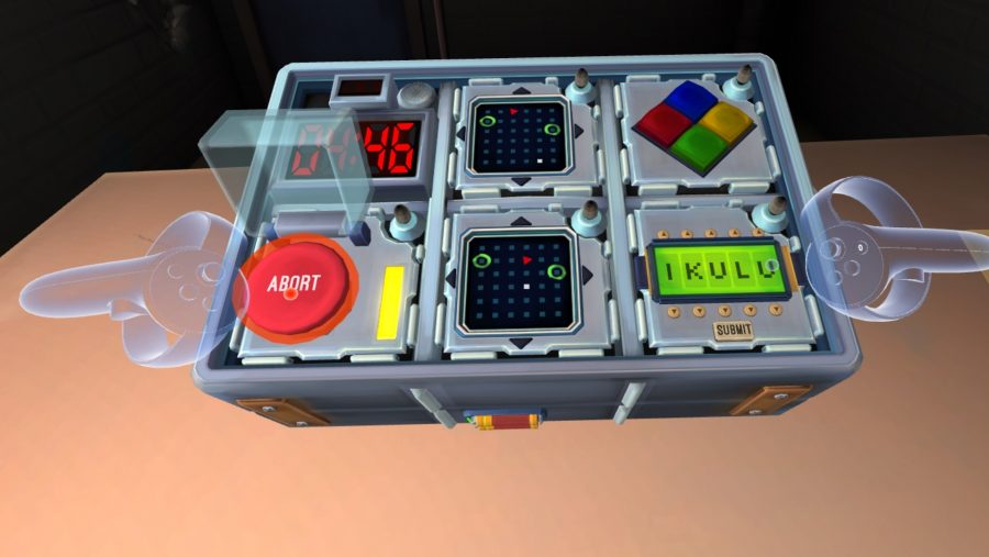 The bomb in one of the best VR games, Keep Talking and Nobody Explodes. The person controlling the bomb looks like they're about to press the Abort button.