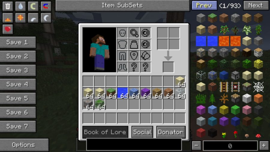 Best Minecraft mods - Inventory Tweaks Renewed mod showing full stacks off items to replace your toolbar.