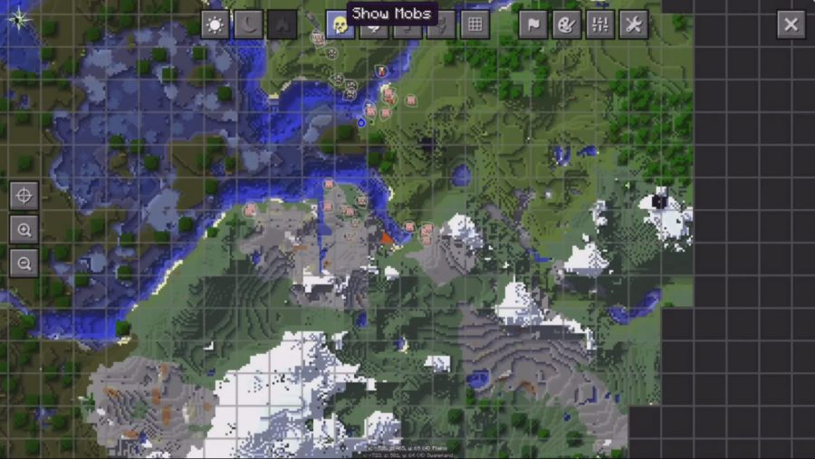 Best Minecraft mods - Journeymap showing an aerial view of the Minecraft map.