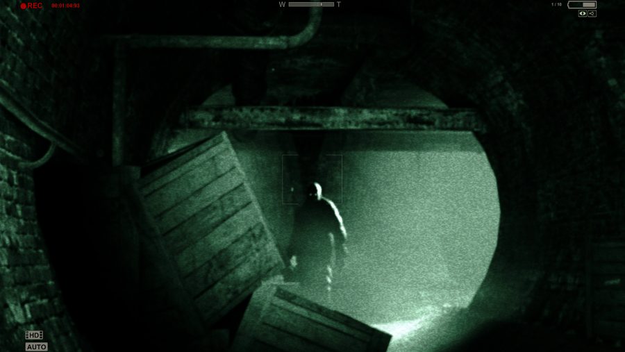 an ominous figure at the end of a sewer passage