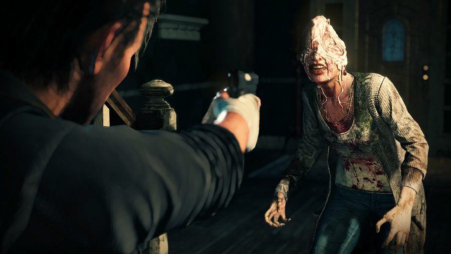 A horrifying enemy in The Evil Within 2, one of the best horror games