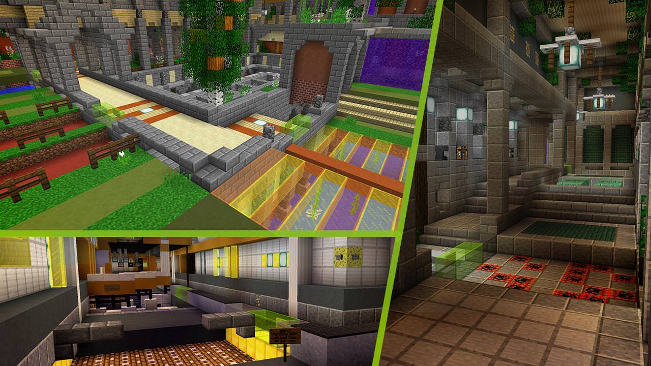 Best Minecraft servers: several images showing new tiles available in the HiveMC server.