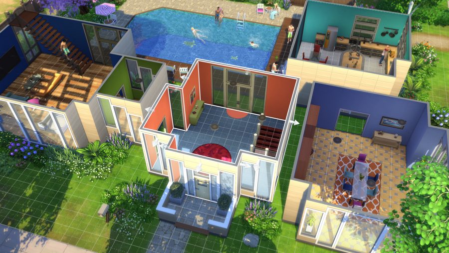 A modern house in one of the best building games, The Sims 4