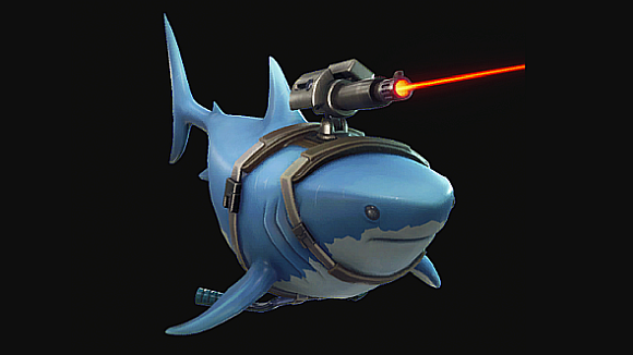 fortnite s latest cosmetics include a shark with a laser on its head - fortnite laser beam videos