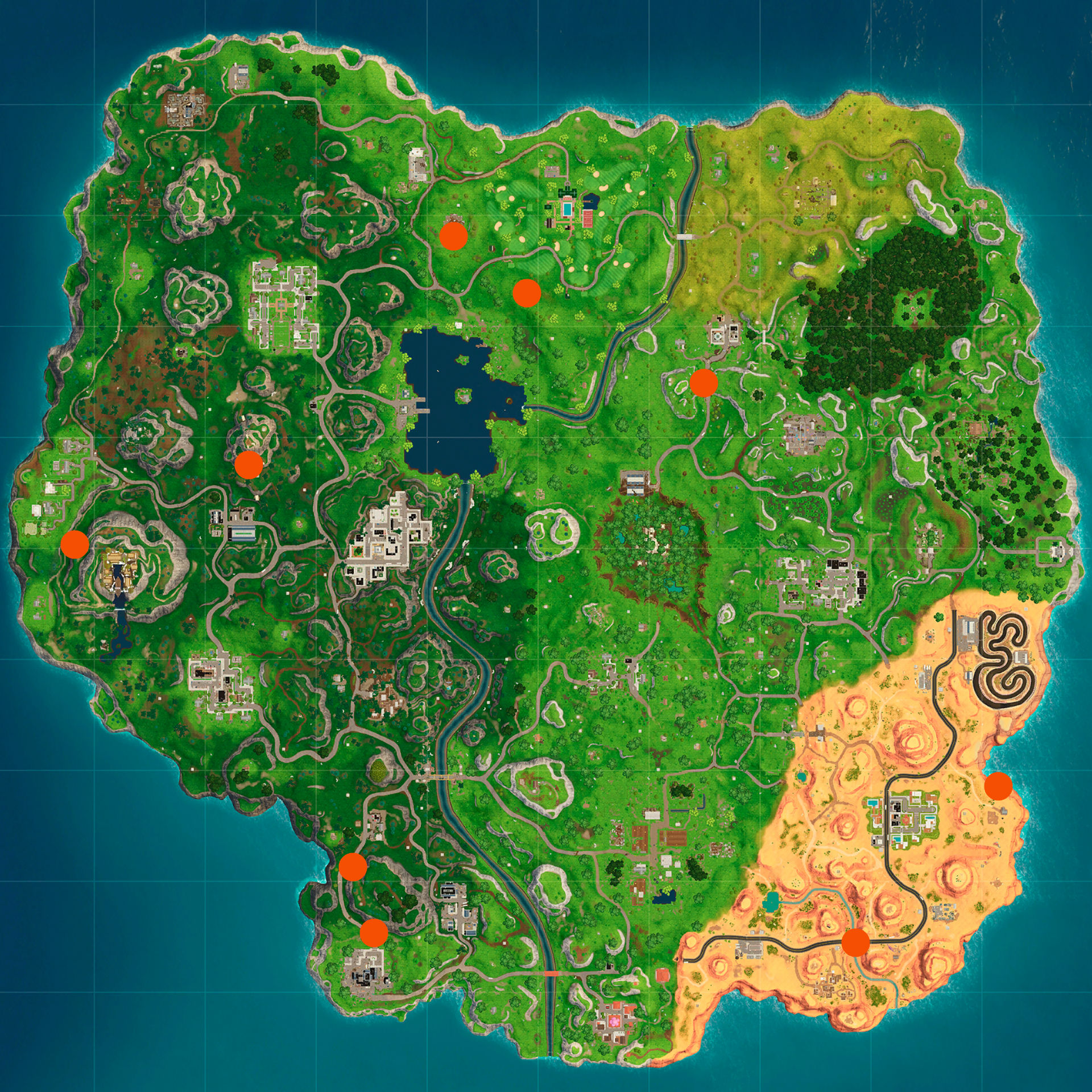 Fortnite Flaming Hoops Locations Map