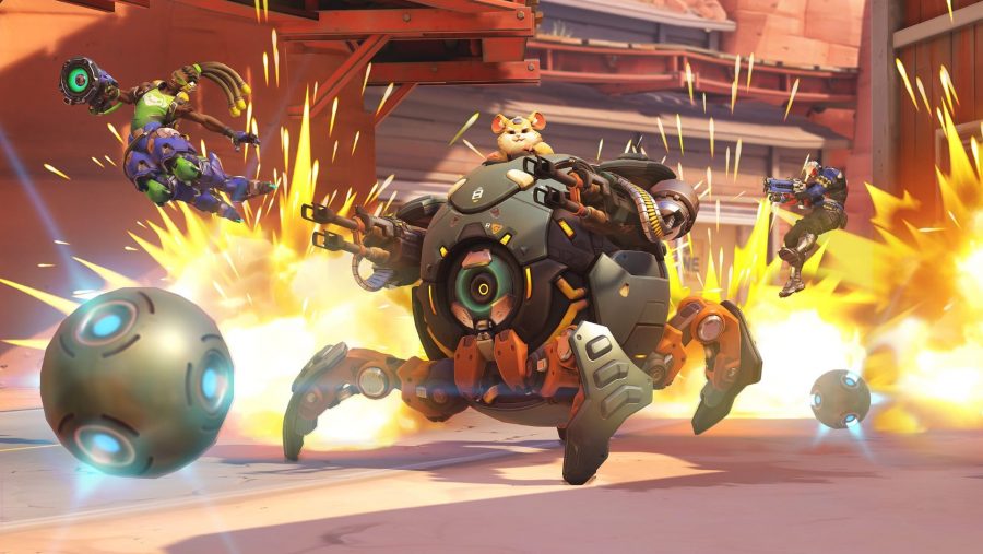 Wrecking Ball deploys his minefield successful  Overwatch, 1  of the champion  multiplayer games