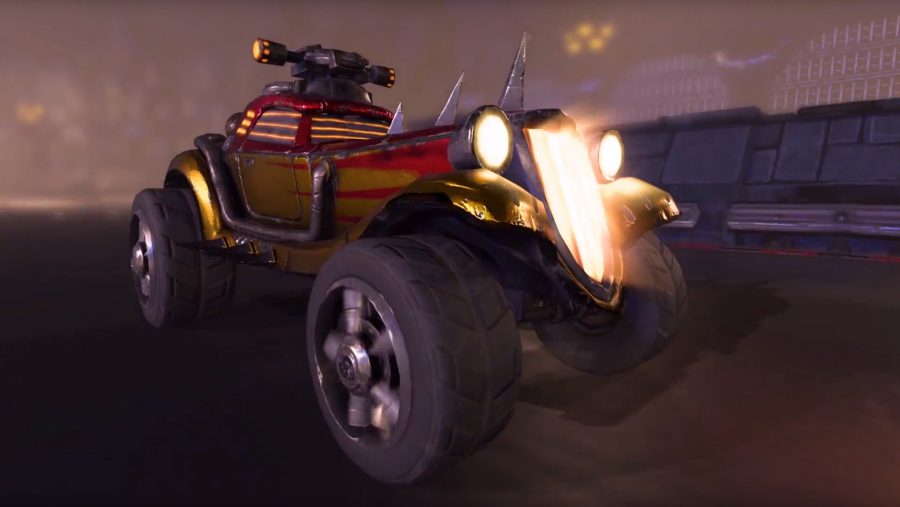 An aggresive looking car in Heavy Metal Machines, one of the best free games on PC