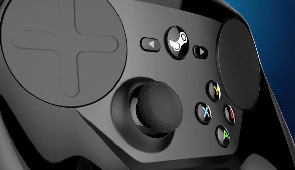 Close up of the Steam Controller's trackpads
