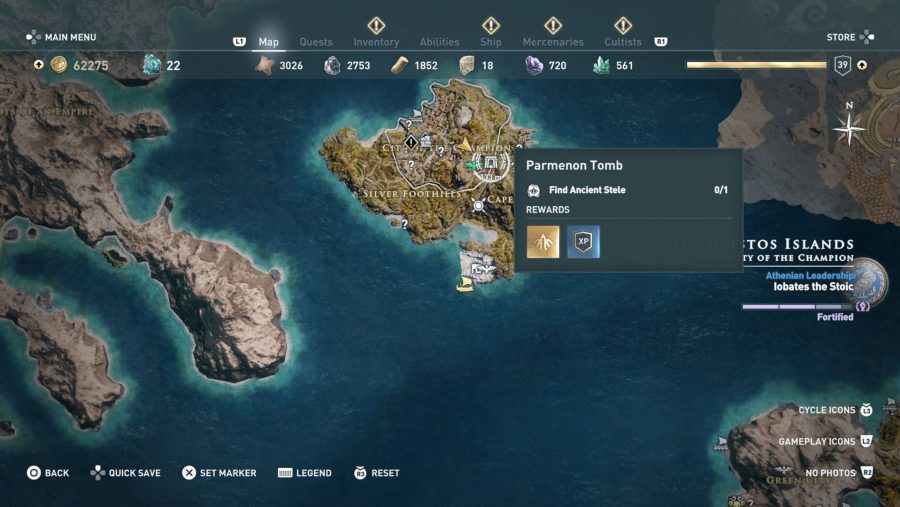 All Assassins Creed Odyssey Tomb locations - Parmenon Tomb