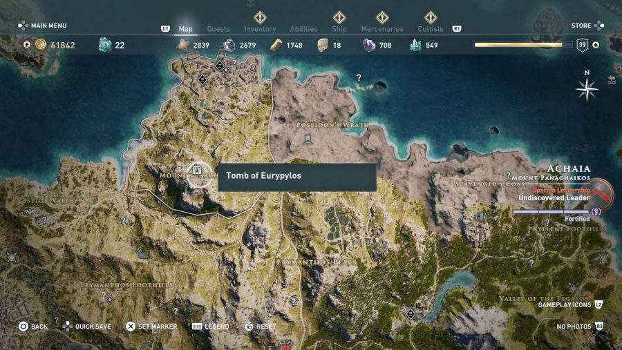 All Assassins Creed Odyssey Tomb locations - Tomb of Eurypylos