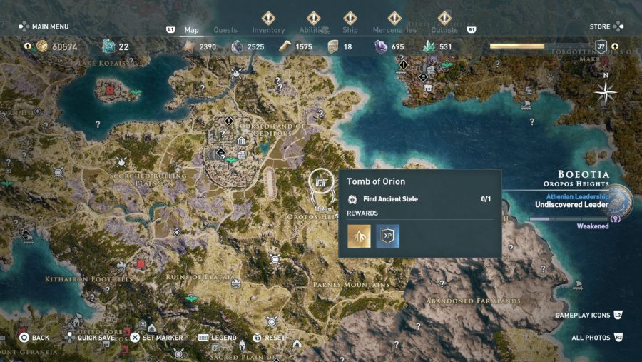 All Assassins Creed Odyssey Tomb locations - Tomb of Orion