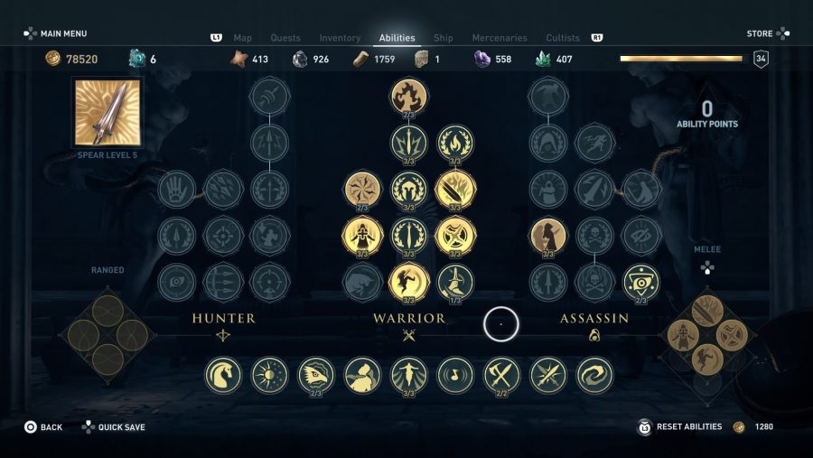 All Assassin's Creed Odyssey abilities warrior