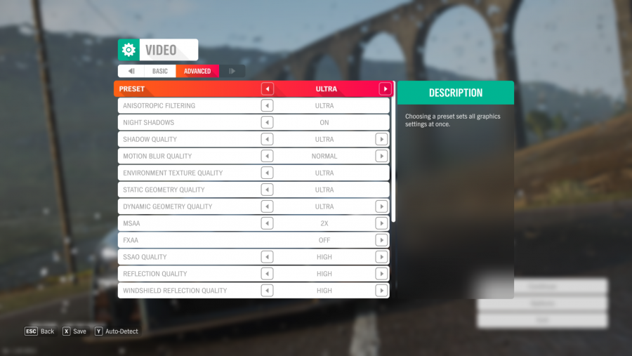 Forza Horizon 4 graphics settings