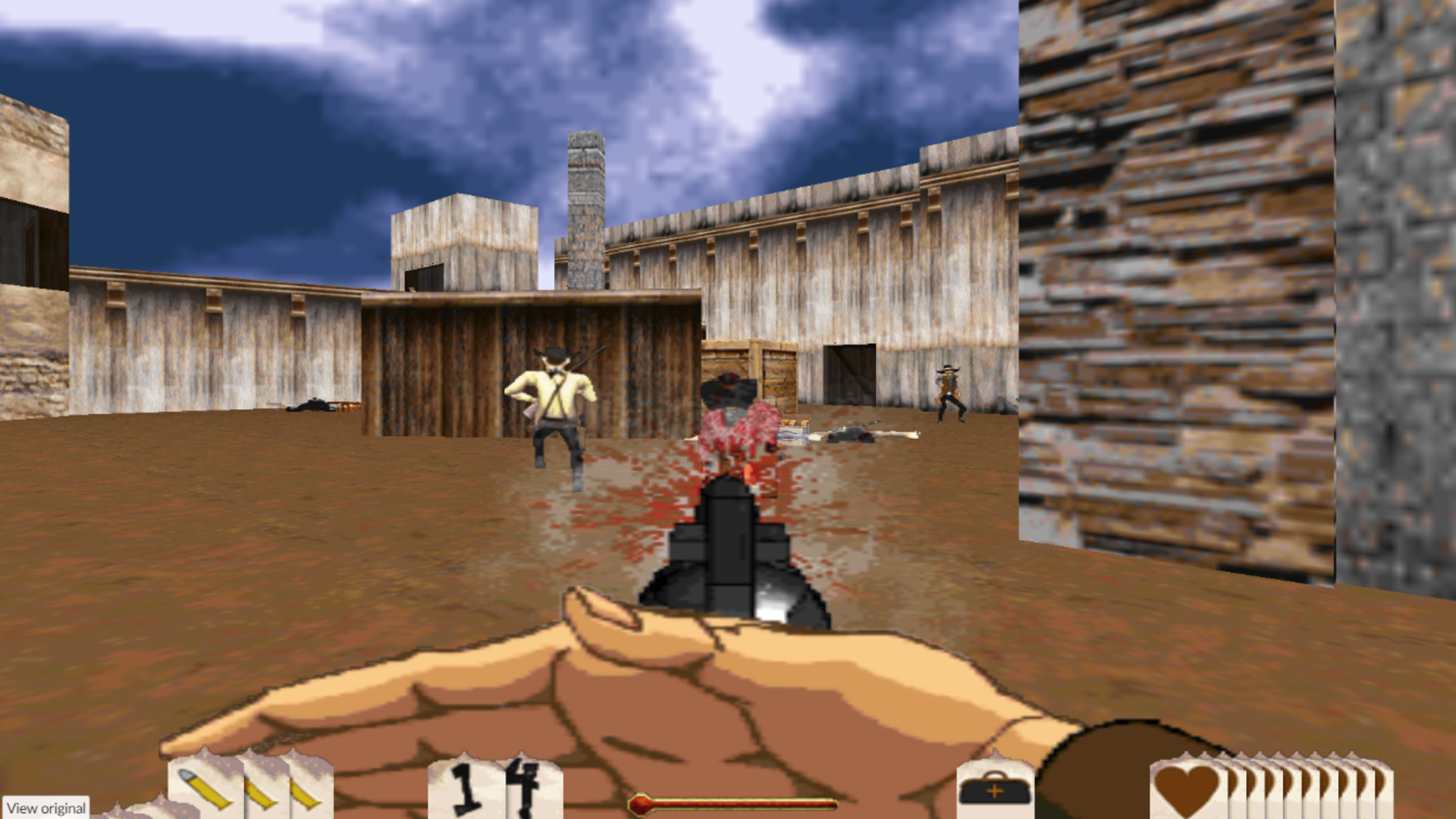 Shooting some bandits in western game Outlaws