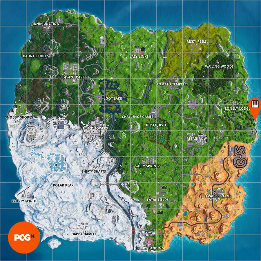 Fortnite Lonely Lodge piano location: where to play Sheet ...