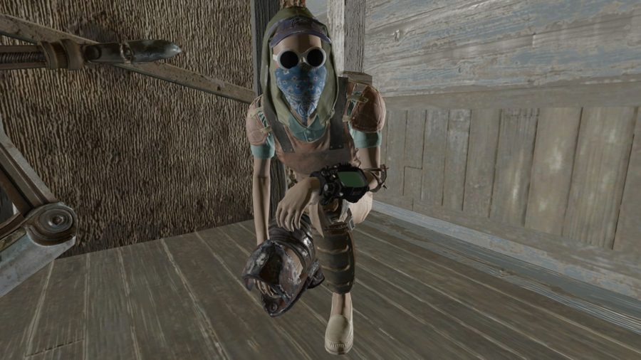 A character showing off their fashion choices with More Armor Slots, one of the best Fallout 4 mods