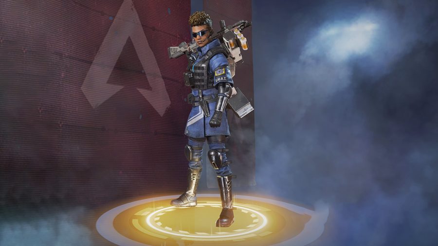 Bangalore's The Enforcer skin in Apex Legends