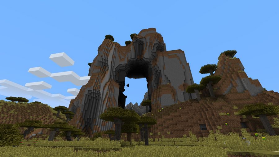 minecraft-seed-mountain-with-hole