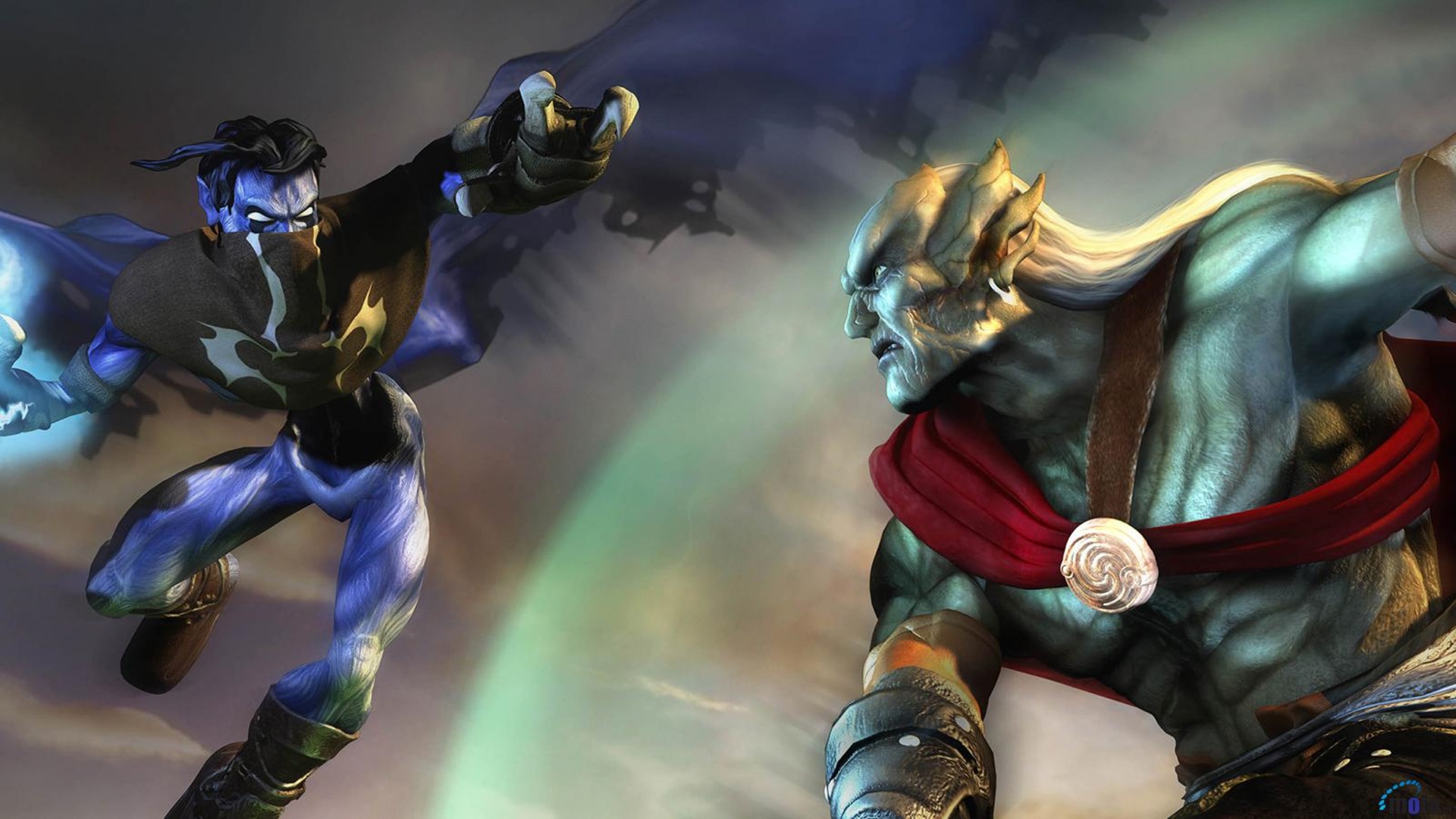 A fight between Kain and Raziel, the protagonists of Legacy of Kain, one of the best vampire games on PC