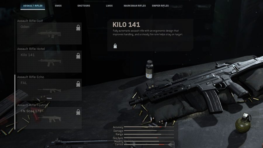 guns in call of duty modern kilo 141