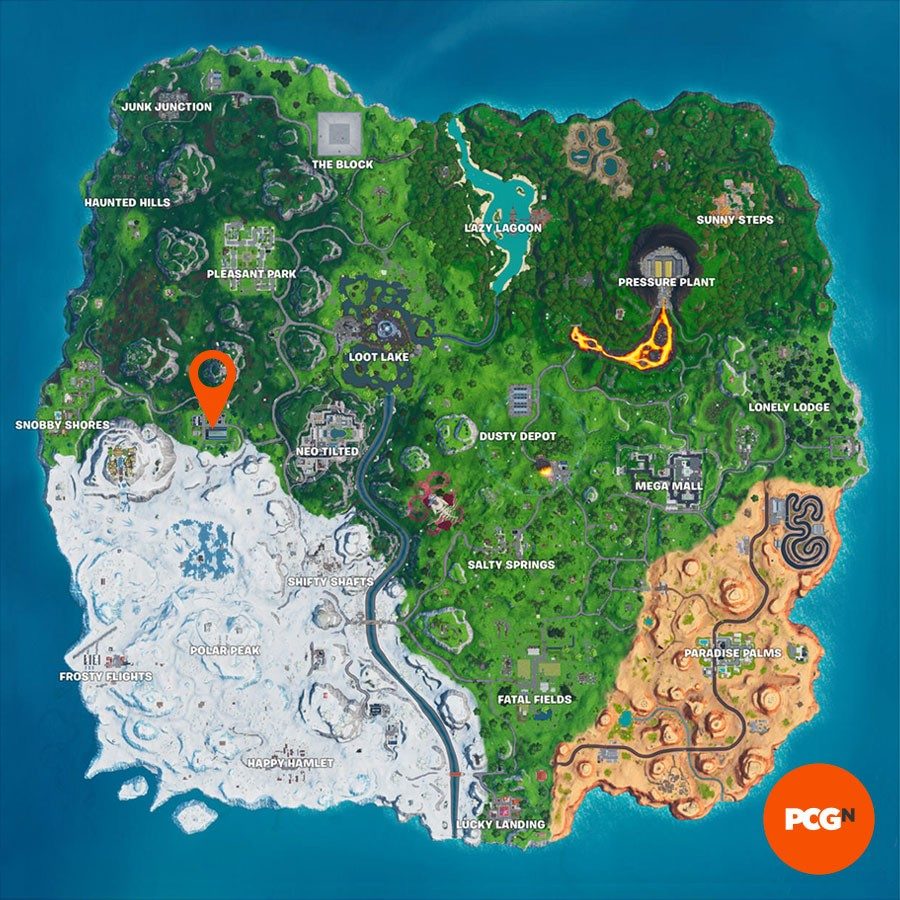 map of glitched foraged items in Fortnite
