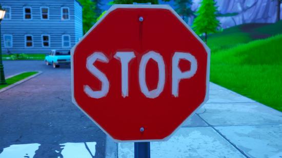 destroy fortnite stop signs
