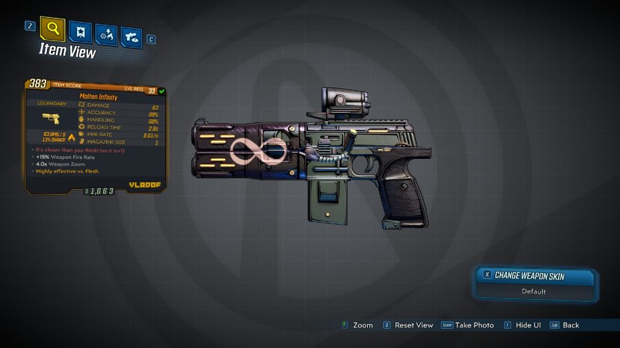 borderlands 3 legendary gun infinity pistol