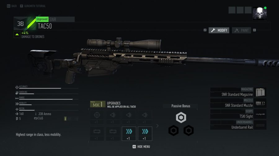 ghost recon breakpoint, best weapons, tac50