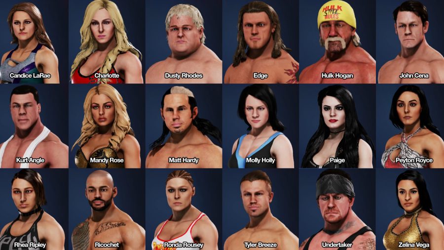 wwe 2k20 roster