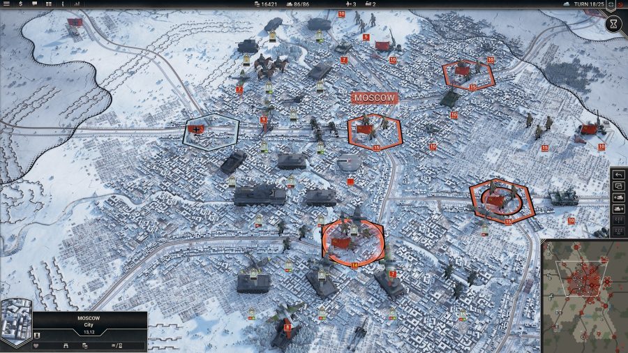 Tanks approach snowy Moscow in one of the best tank games, Panzer Corps 2