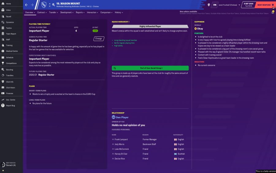 Football Manager 2020 playing time