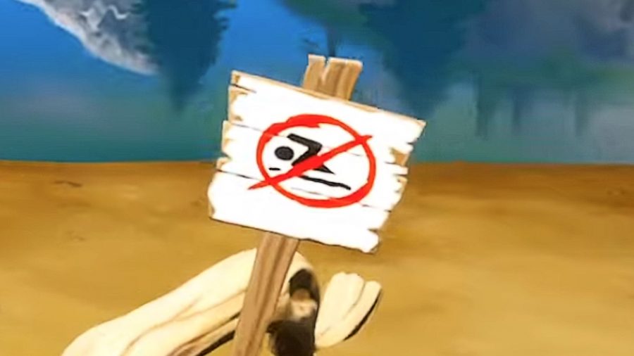 Fortnite no swimming signs