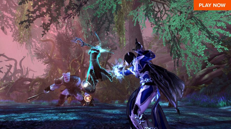 Magic wielders do battle in one of the best free Steam games, Neverwinter