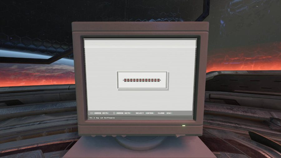 A CRT monitor with a password field